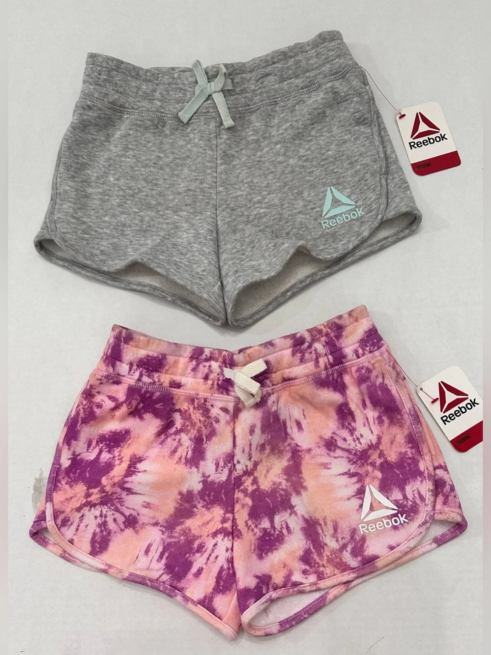2 Pairs of Girls Reebok French Terry Shorts Size S-6/6x NWT's